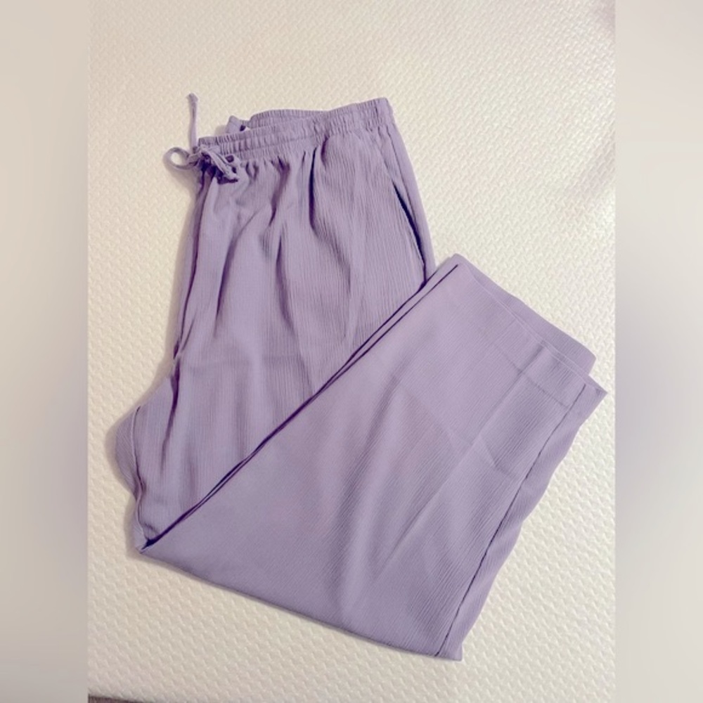 Alfred Dunner Elastic Waist Purple Capri Length Pants Size 20W